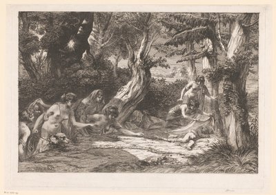 Diana y sus ninfas encuentran a Cupido dormido en el bosque de Dominique Vivant Denon (baron)