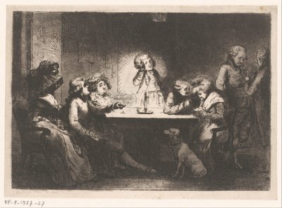 Compañía alrededor de una mesa a la luz de las velas de Dominique Vivant Denon (baron)