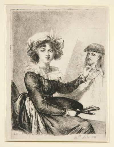 Louise-Elisabeth Vig?e-Lebrun, (Mlle Lebrun) después y al revés del autorretrato de 1790 en los Uffizzi de Dominique Vivant Denon