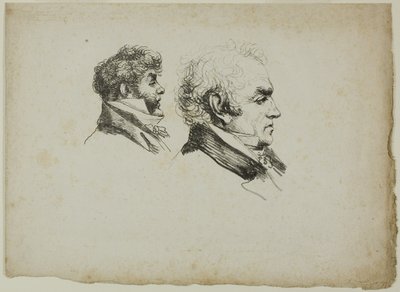 Retrato de perfil de los impresores Brunet y Lasteyrie de Dominique Vivant Denon