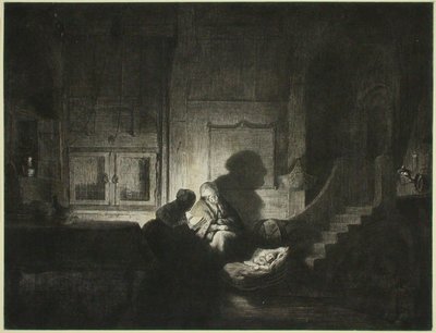 Interior: dos mujeres y un niño dormido de Dominique Vivant Denon