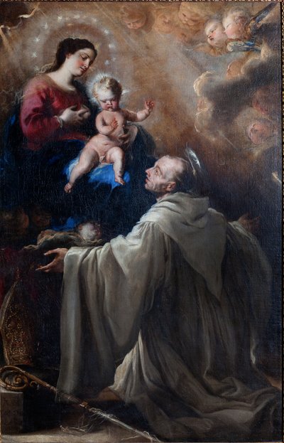 Museo parroquial. Pintura. San Bernardo y la Virgen con el Niño. Óleo sobre lienzo. de Don Juan Carreno de Miranda