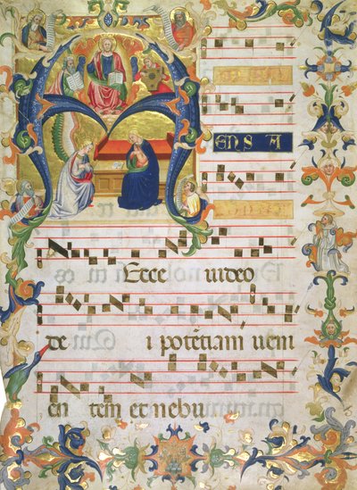Frontispicio de un libro de coro del Monasterio de Montoliveto, c.1390 de Don Simone Camaldolese