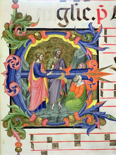 Ms 572 f.107 r Inicial historiada 