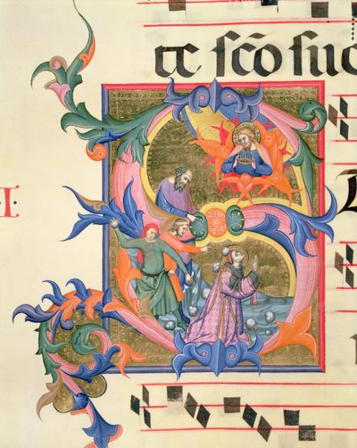 Ms 572 f.32v Inicial historiada 