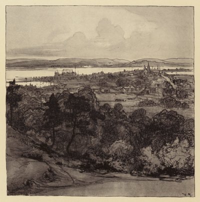 Poole desde Parkstone (litografía) de Donald (after) Maxwell