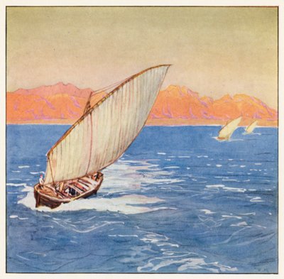 Rudyard Kipling: The Junk and the Dhow (litografía en color) de Donald (after) Maxwell