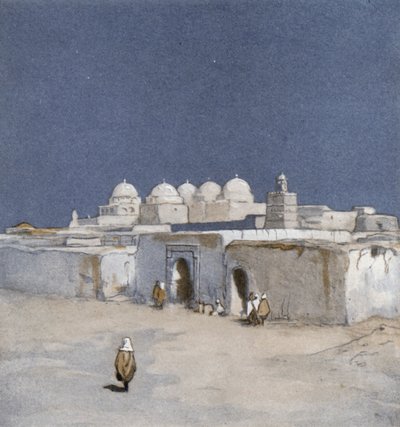 La Mezquita de las Espadas en Kairouan (litografía en color) de Donald (after) Maxwell