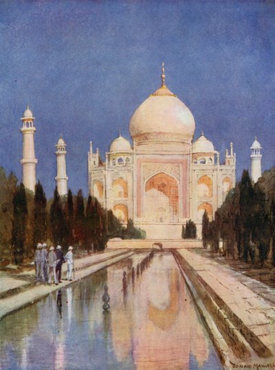 El Príncipe en el Taj Mahal (litografía en color) de Donald (after) Maxwell