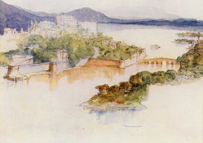 La maravillosa ciudad de Udaipur (litografía en color) de Donald (after) Maxwell