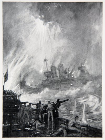 Lucha hasta el último cañón: el valiente final del H.M.S. Tiperrary en Jutlandia, ilustración de 