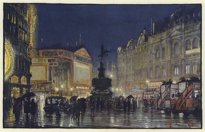 El Corazón del Imperio, Una Impresión de Piccadilly Circus al Anochecer de Donald Maxwell