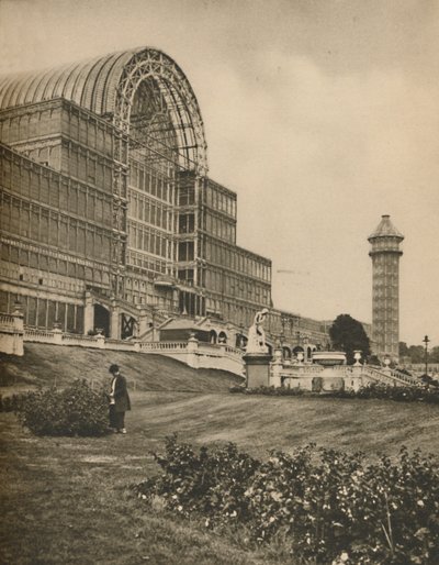 Vidrio y vigas del Palacio de Cristal en Sydenham, c1935 de Donald McLeish