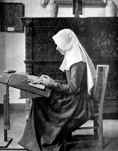 Monja haciendo encaje, Brujas, Bélgica, 1936 de Donald McLeish