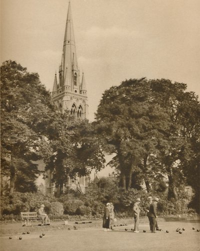 Stoke Newington en verano: El campo de bolos en Clissold Park, c. 1935 de Donald McLeish