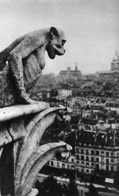 Demonio de piedra, Notre Dame, París, Francia, c. 1930s de Donald McLeish
