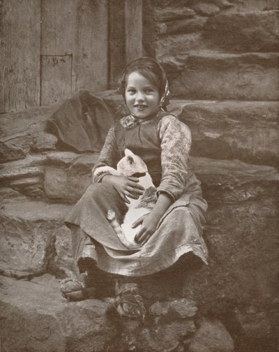 Dos pequeños aldeanos suizos en Hospenthal, 1916 de Donald McLeish