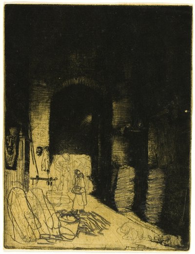 Interior de una tienda de carbón, Florencia de Donald Shaw MacLaughlan