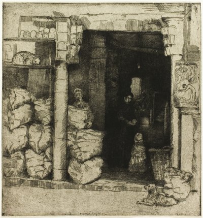 Interior de una tienda de carbón de Donald Shaw MacLaughlan