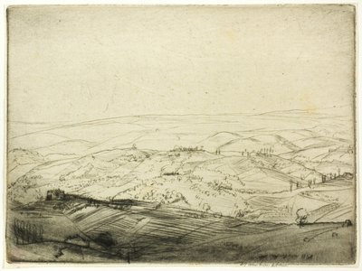 Boceto de las Paredes de San Gimignano de Donald Shaw MacLaughlan
