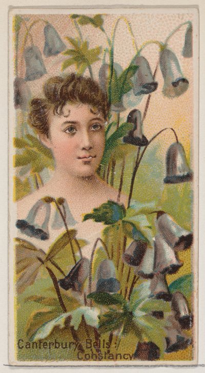 Campanillas de Canterbury: Constancia, de la serie Bellezas Florales y Lenguaje de las Flores N75, 1892 de Donaldson Brothers