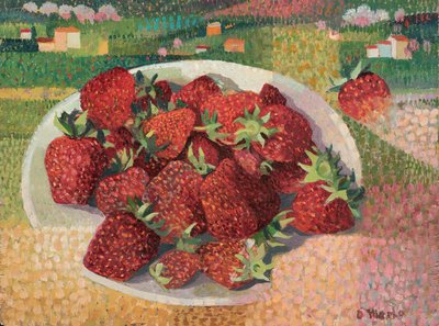 Fresas, c.1985 (óleo sobre tabla) de Donatella Merlo