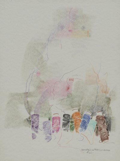 Threads, 2000 (lápices de color sobre papel) de Donatella Merlo