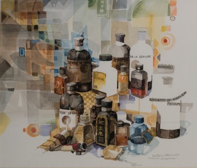 Todo por el huecograbado, 2010 (acuarela sobre papel) de Donatella Merlo