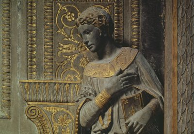 La Anunciación Cavalcanti: detalle de la Virgen por Donatello de Donatello