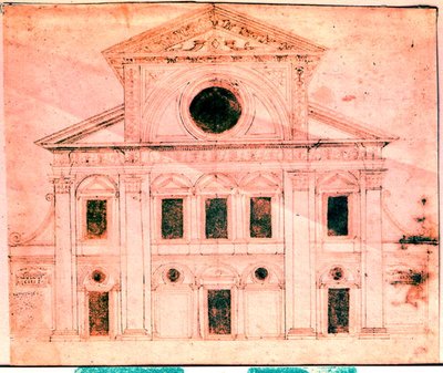Diseño para la fachada de una iglesia de Donato Bramante