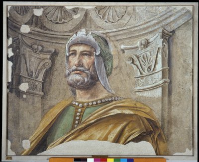 Hombre de armas con barba y casco de Donato Bramante