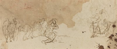 Estudios de figuras para una adoración de los magos (verso) de Donato Creti