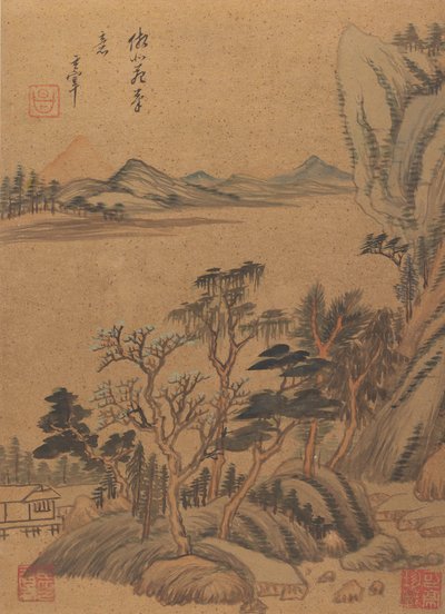 Paisajes y Poemas, siglo XVII, probablemente después de 1625 de Dong Qichang