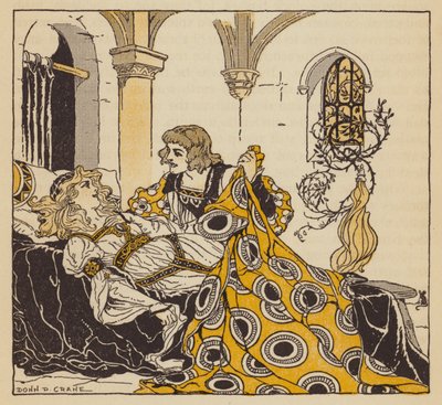 La Bella Durmiente (litografía en color) de Donn P. Crane