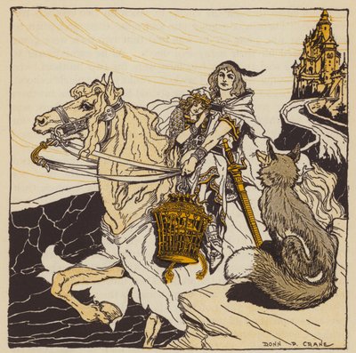 El pájaro de oro, cuento alemán (litografía en color) de Donn P. Crane