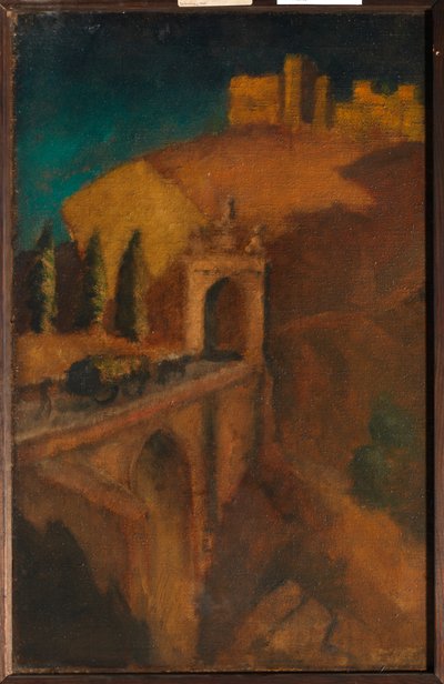 Paisaje montañoso con puente, c.1910 de Dora (attr. to) Carrington