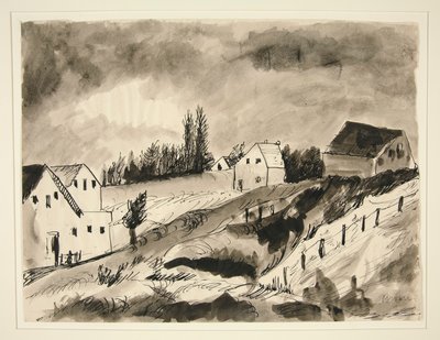 paisaje con casas de Dora Bromberger