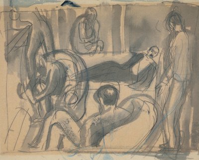 Maynard Keynes, Lytton Strachey y Otros, c.1916 de Dora Carrington