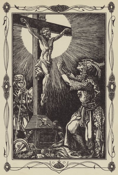 La Conversión de Sir Palamides (litografía) de Dora Curtis