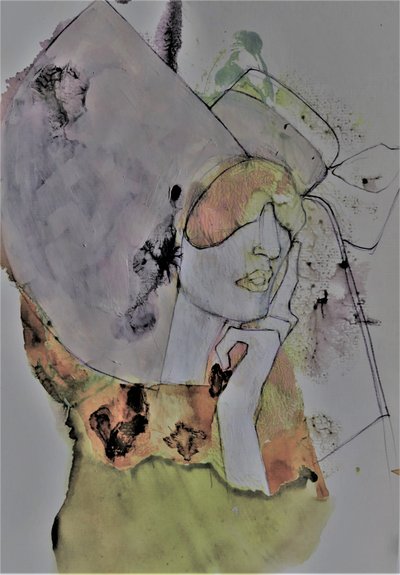 Mujer absorta (abstracto) de Doris Schmitz