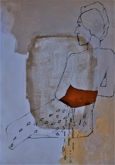 Mujer sentada (abstracto) de Doris Schmitz