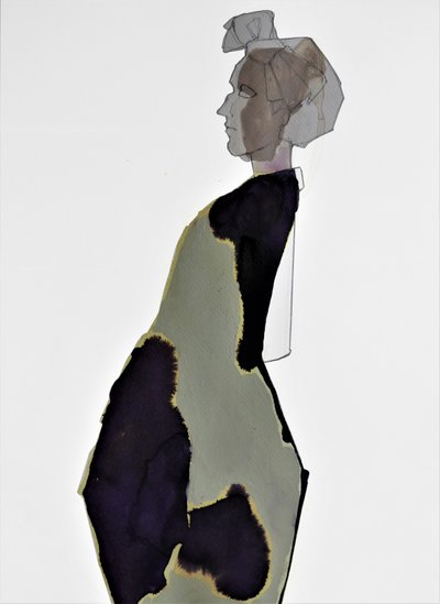 Perfil de una mujer abstracta de Doris Schmitz