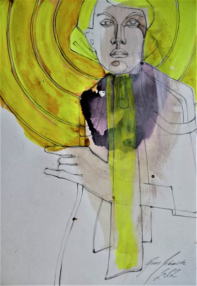 Mujer abstracta amarilla de Doris Schmitz