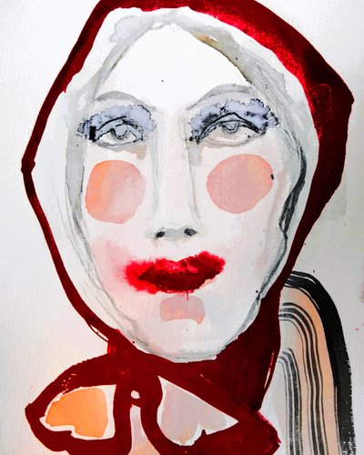 Retrato de Caperucita Roja en negrita de Doris Schmitz