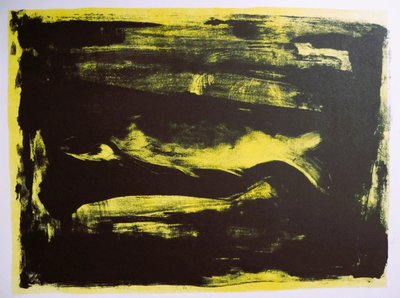 Atrévete con el amarillo intenso: abstracto oscuro de Doris Schmitz