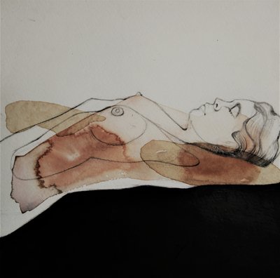 Desnudo en acuarela sereno de Doris Schmitz