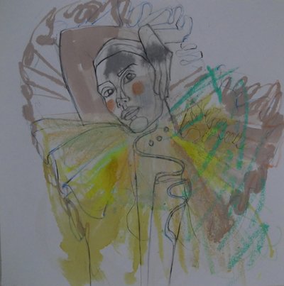 Retrato abstracto a todo color de Doris Schmitz