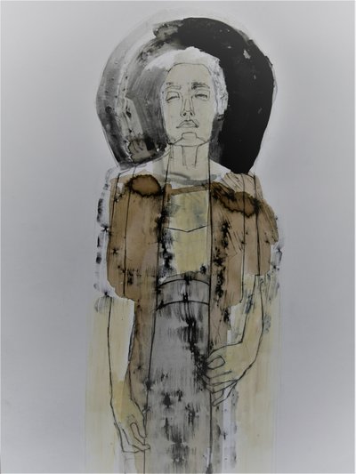 Figura femenina contemplativa de Doris Schmitz