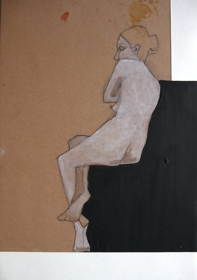Desnudo contemplativo sentado de Doris Schmitz