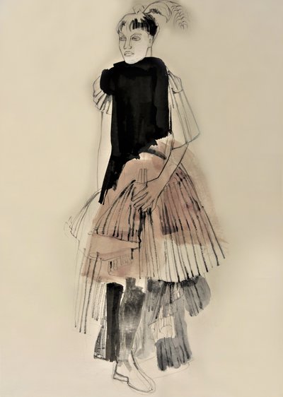 Ilustración de moda de alta costura de Doris Schmitz